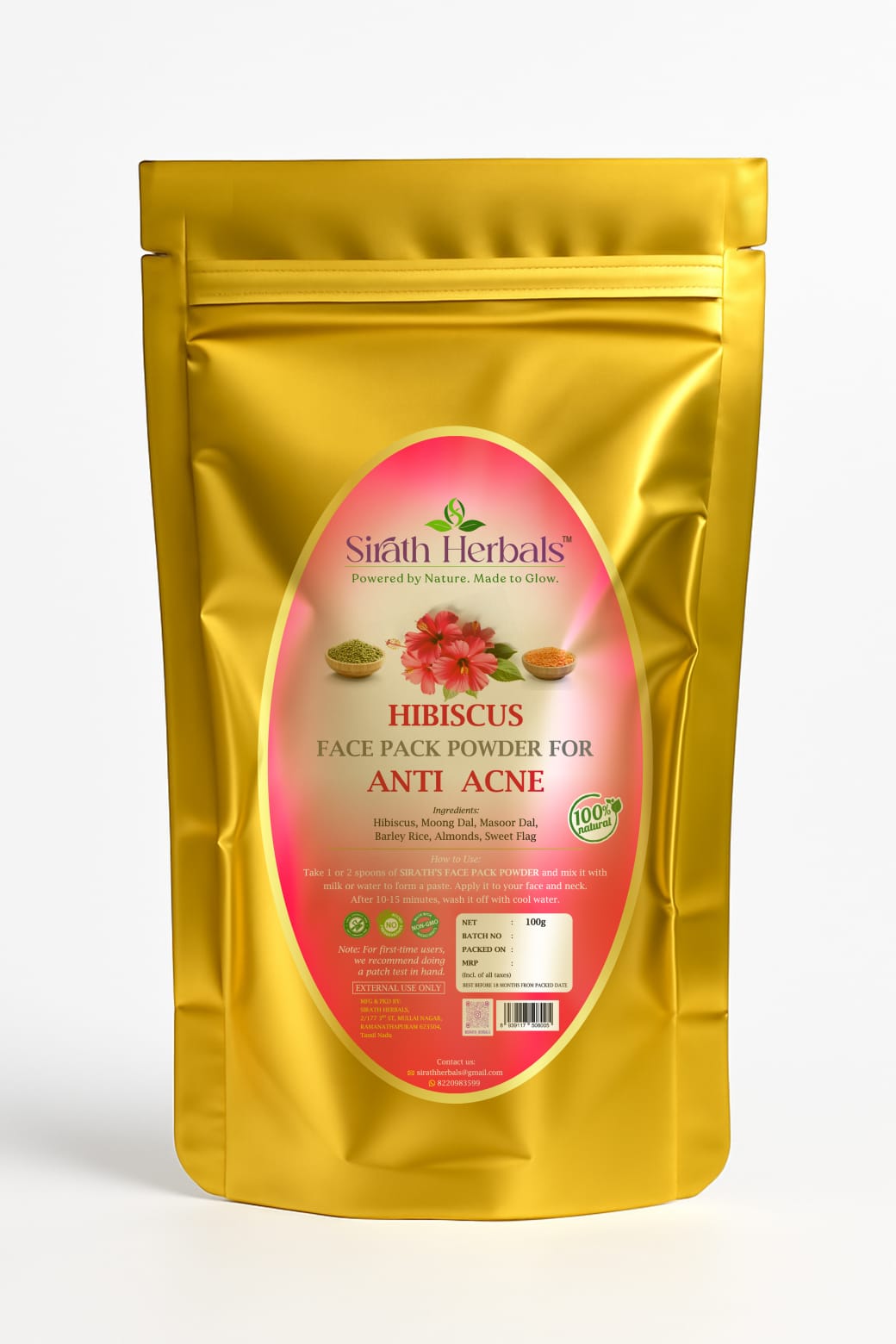 Hibiscus Face Pack Powder – Anti-Aging & Glow Enhancer
