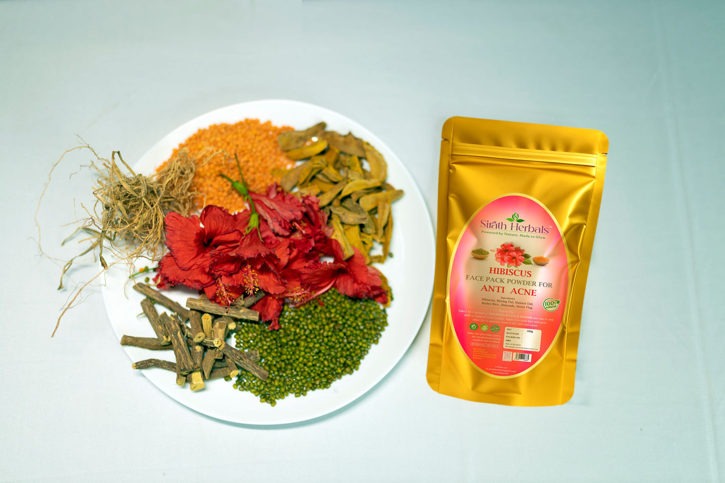 Hibiscus Face Pack Powder – Anti-Aging & Glow Enhancer