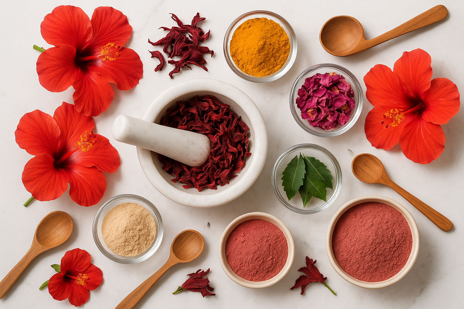 herbal hibiscus face pack powder preperation natural ingraedients